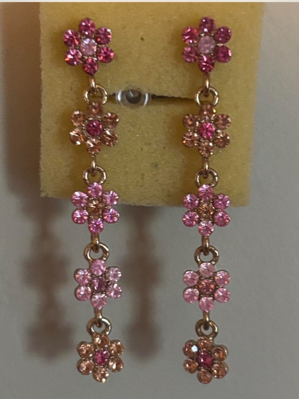 Flower Rhinestone Earrings - Picture 4 of 4